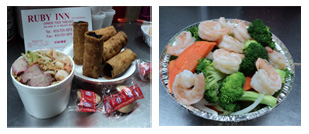 Combination; Egg Rolls; Fried Rice; Fortune Cookies; Shrimp and Broccoli